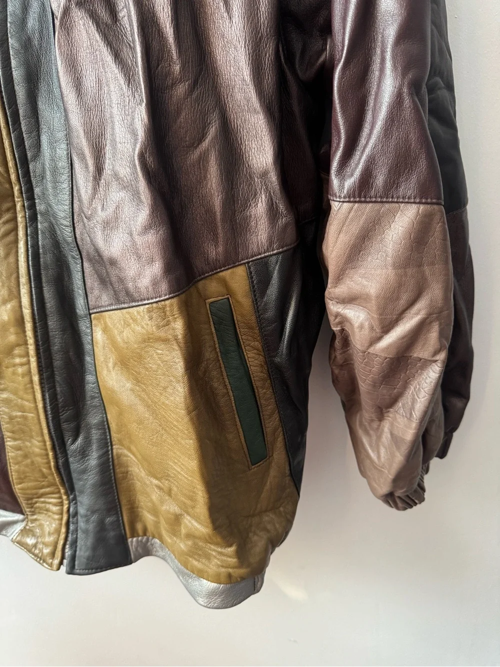 Vintage Pell’ Italia By Sandro Leather Patchwork Jacket - Made in USA